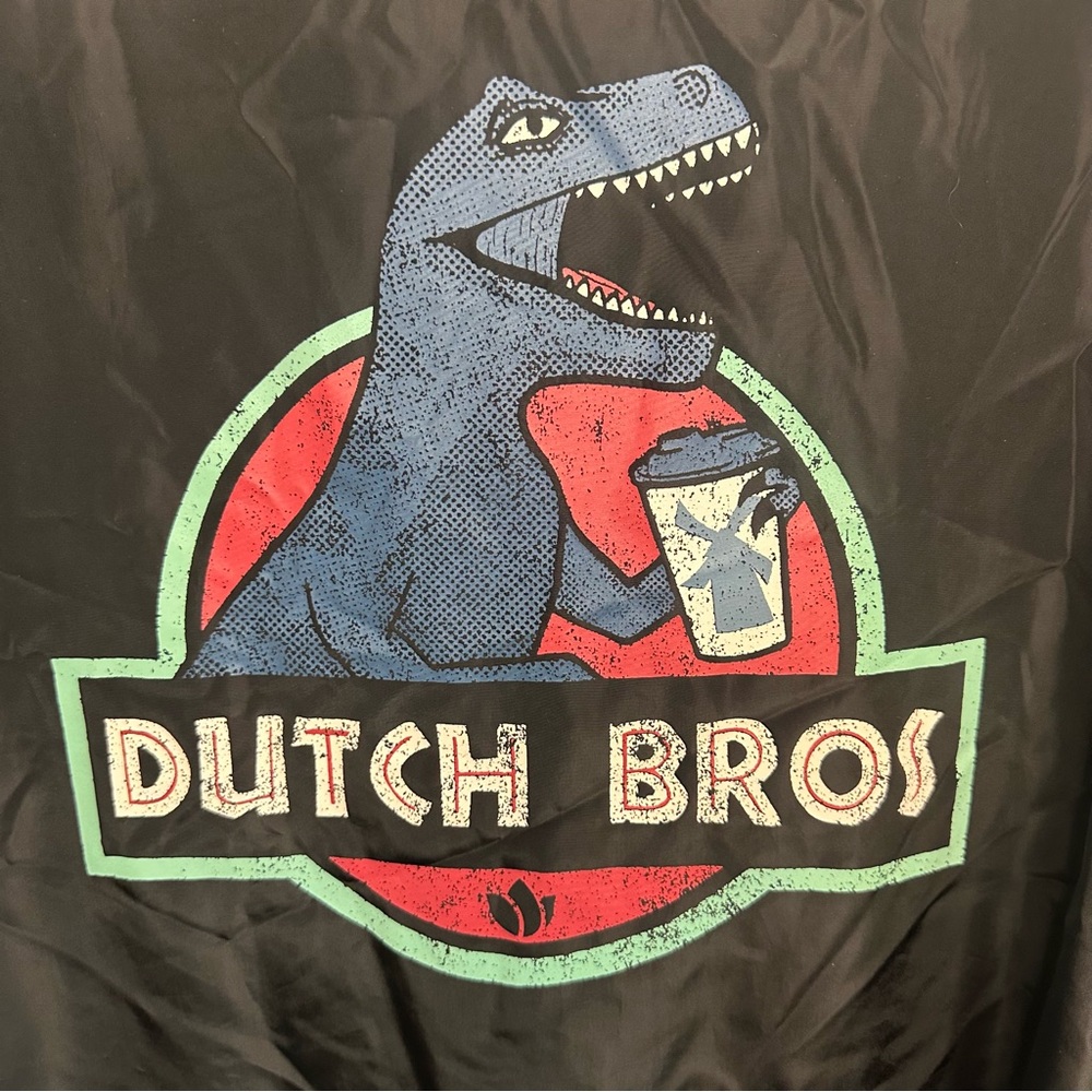 Dutch Bros SMALL Black Jurassic Park Dinosaur Slicker Jacket DB 1992